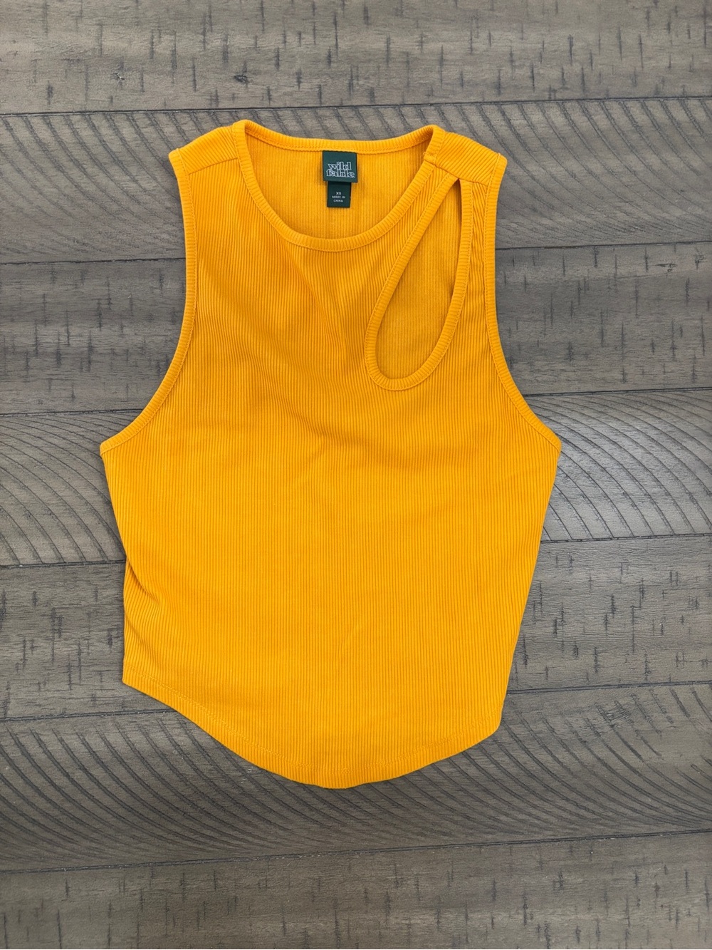 wild fable Yellow Cutout Ribbed Tank